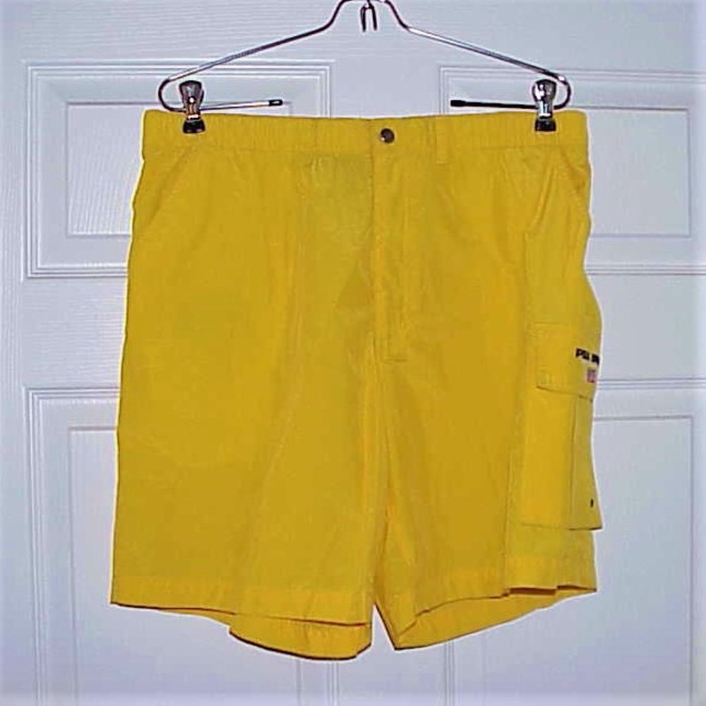 MEN'S 1980'S VINTAGE, POLO SPORT BY RALPH LAUREN, NOS, YELLOW, XL SWIM TRUNKS